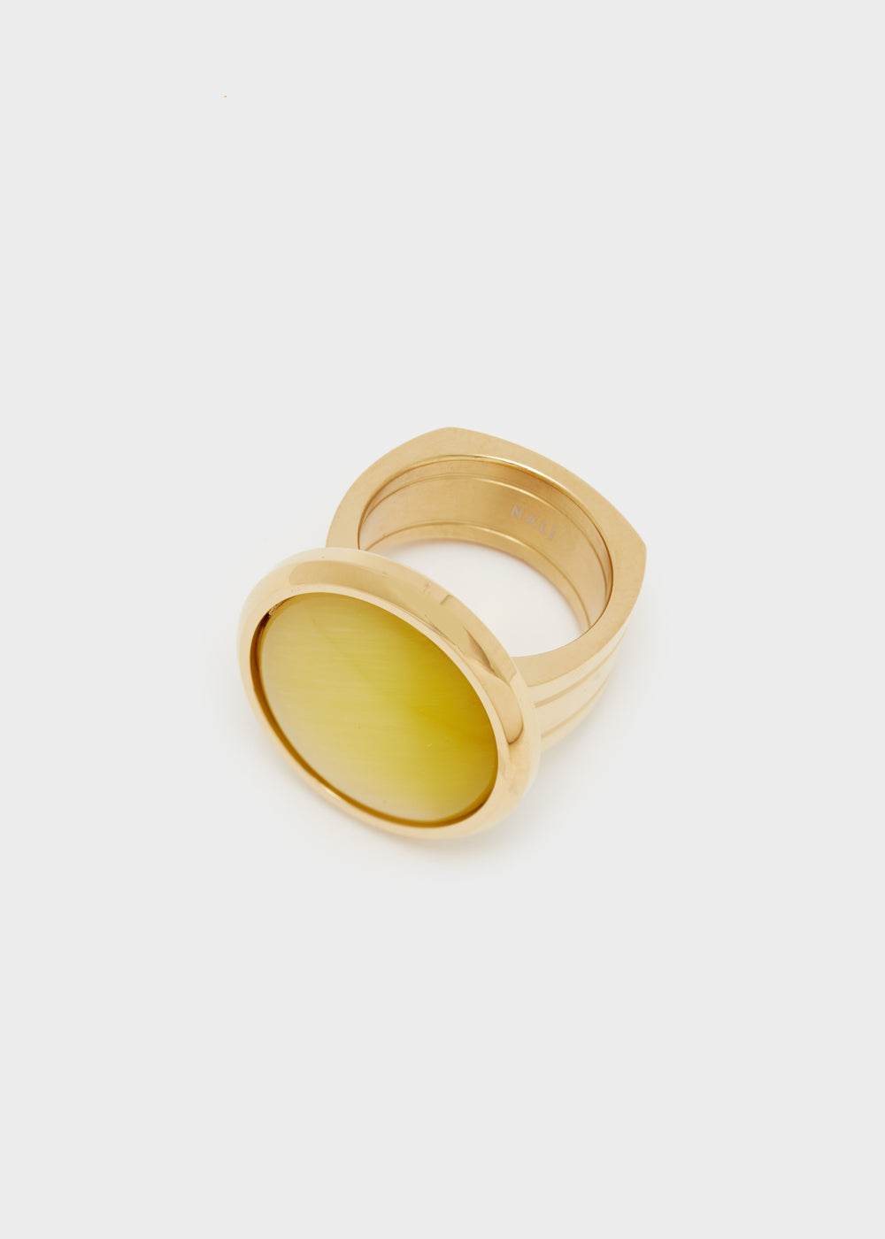 Nalí 14KT GOLD PLAT. S.STEEL OPEL RING + COLORS Negozi Online