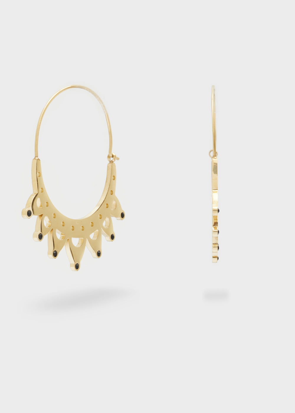 Nalí 14KT GOLD PLAT. S.STEEL OVAL POINT EARRINGS Acquista Ora