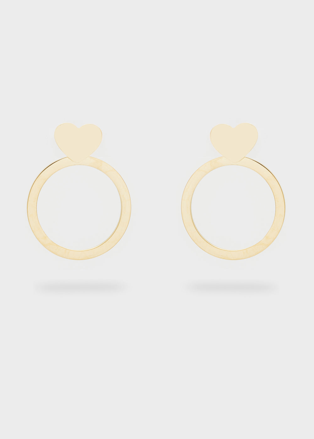 Nalí 14KT GOLD PLA. S.STEEL HOOP+HEART EARRINGS Affare Del Giorno