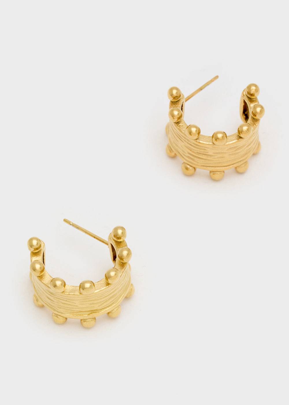 Nalí S.STEEL EARRINGS IN GOLD W/ SPHERES Prezzo Ridotto