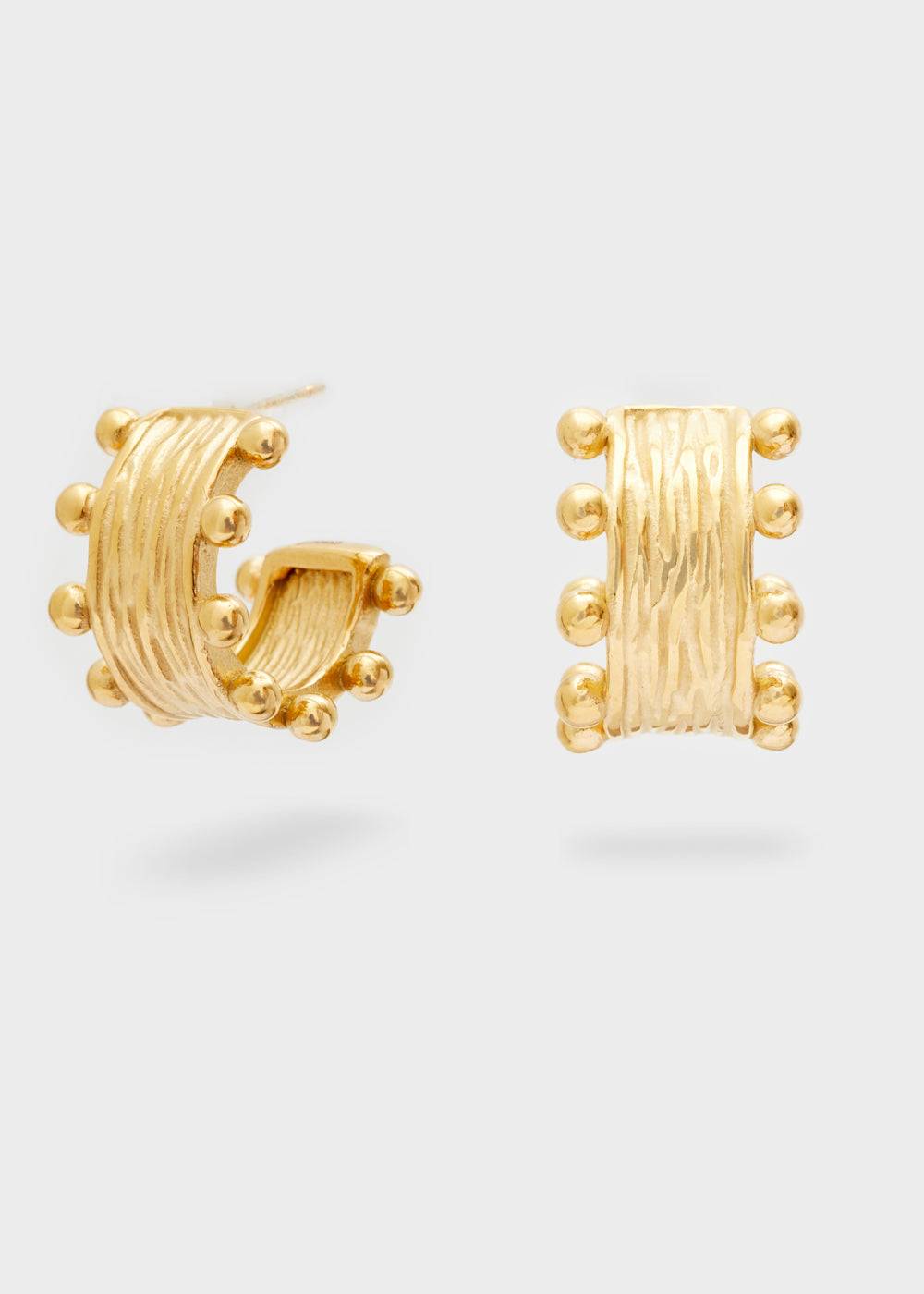 Nalí S.STEEL EARRINGS IN GOLD W/ SPHERES Prezzo Ridotto