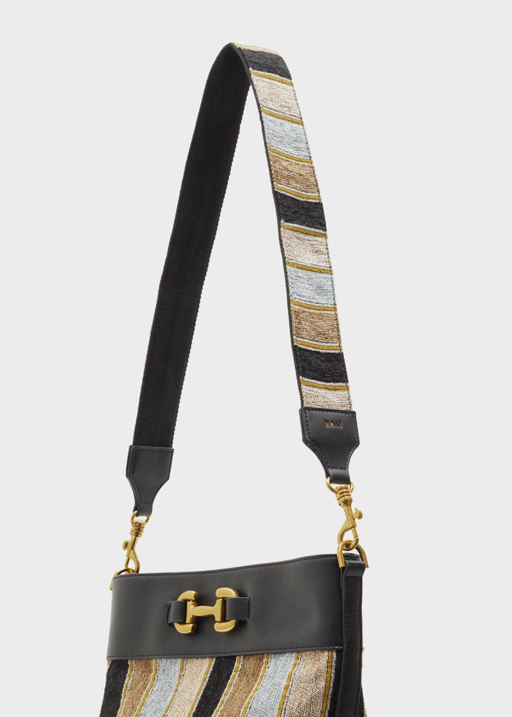 Nalí SALLY STRAP W/ TAUPE AND BLACK STRIPES Saldi