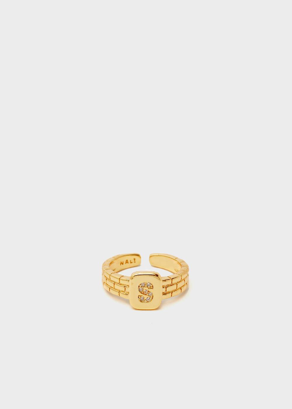 Nalí THIN RING WITH S LETTER IN ZIRCONS Vendita Economica