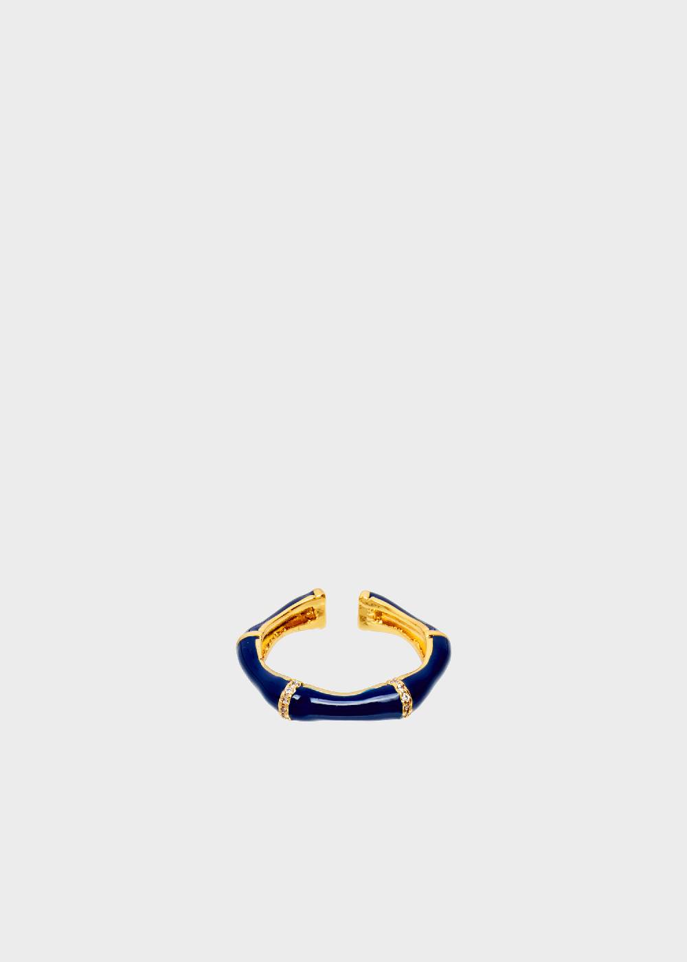 Nalí MERY ENAMEL RING BLU WITH CRYSTALS Saldi Di Fabbrica