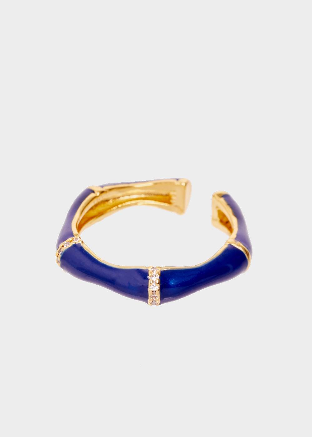 Nalí MERY ENAMEL RING BLU WITH CRYSTALS Saldi Di Fabbrica