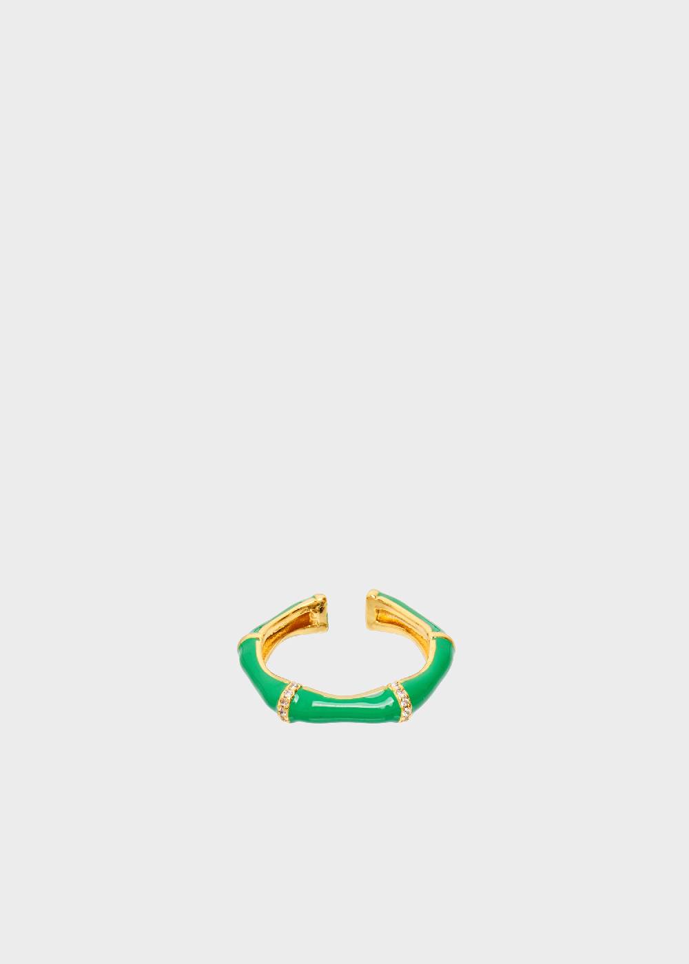 Nalí MERY ENAMEL RING GREEN WITH CRYSTALS I Più Venduti