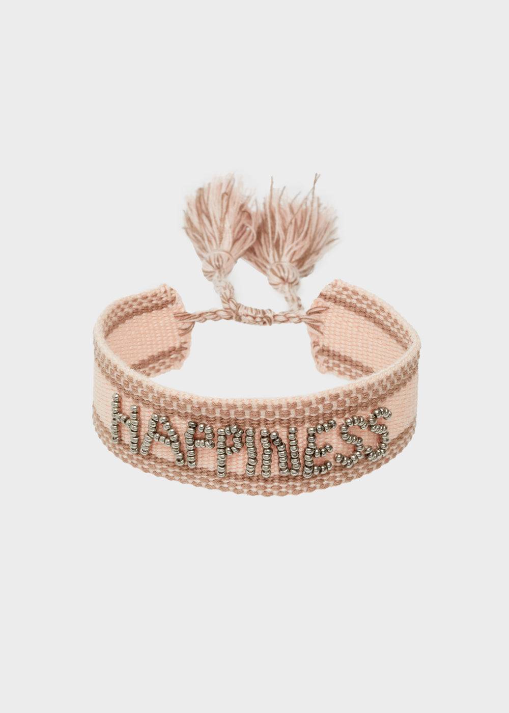 Nalí GIOIA FABRIC BRACELET WITH BEADS PINK Nuova