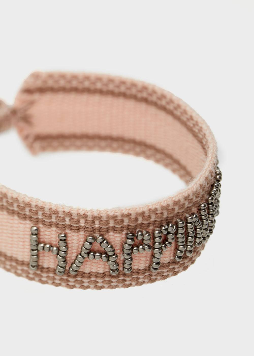 Nalí GIOIA FABRIC BRACELET WITH BEADS PINK Nuova
