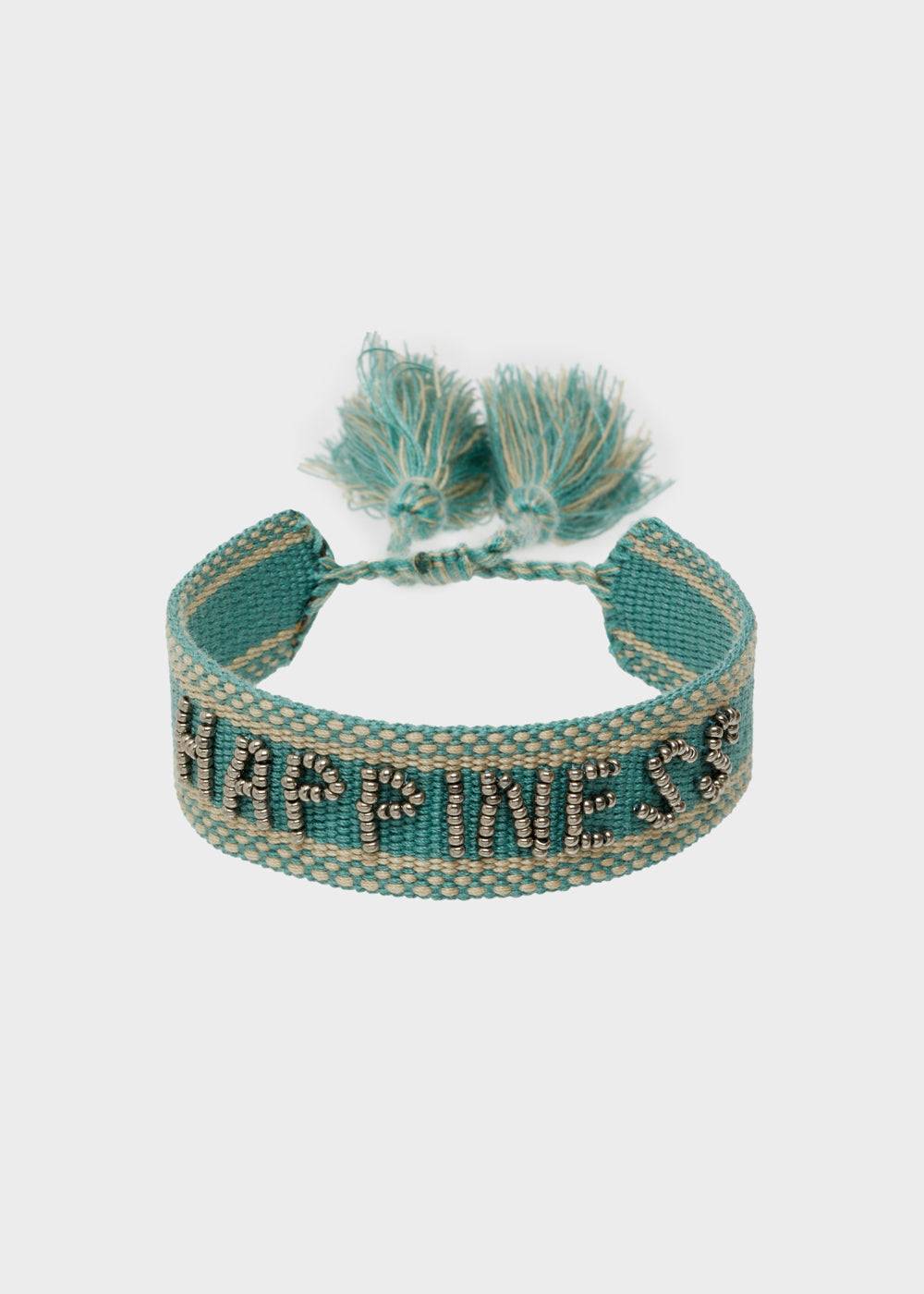 Nalí GIOIA FABRIC BRACELET WITH BEADS BLUE Moda