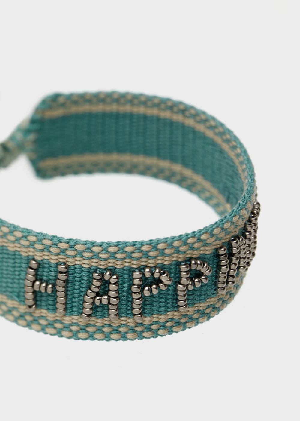Nalí GIOIA FABRIC BRACELET WITH BEADS BLUE Moda