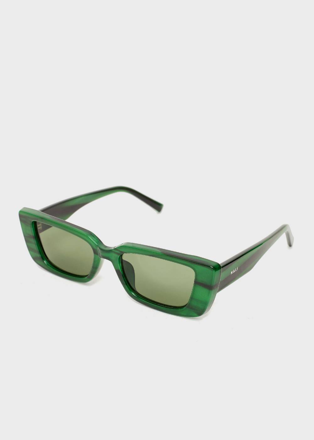 Nalí LENA RECTANGULAR GREEN SUNGLASSES 2025