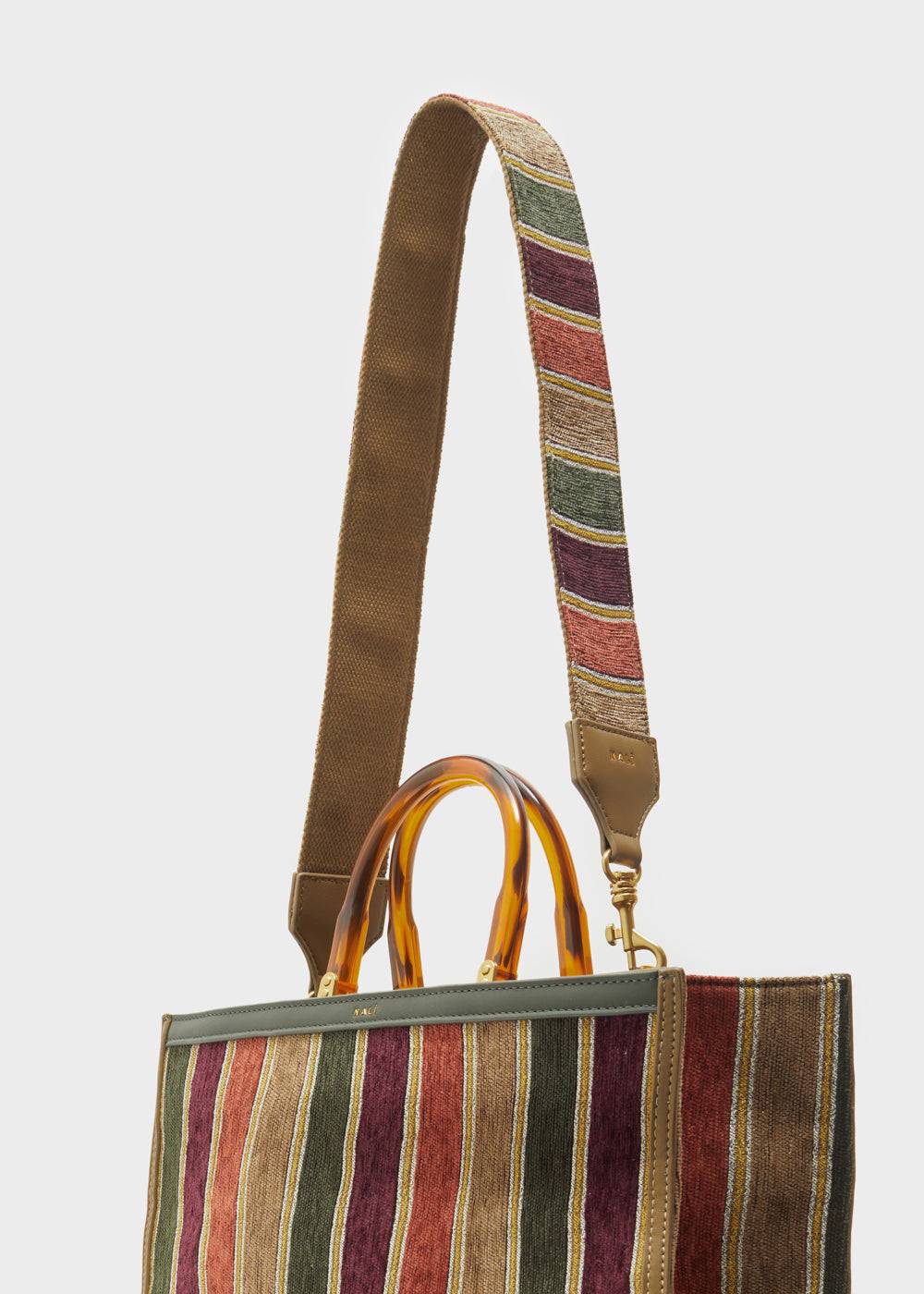 Nalí SALLY STRAP W/ GREEN AND TAUPE STRIPES Vendita