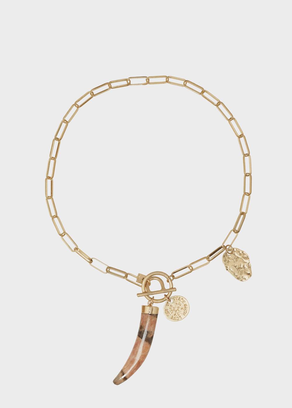 Nalí GOLD CHAIN NECKLACE W/ HORN CHARM Promozione