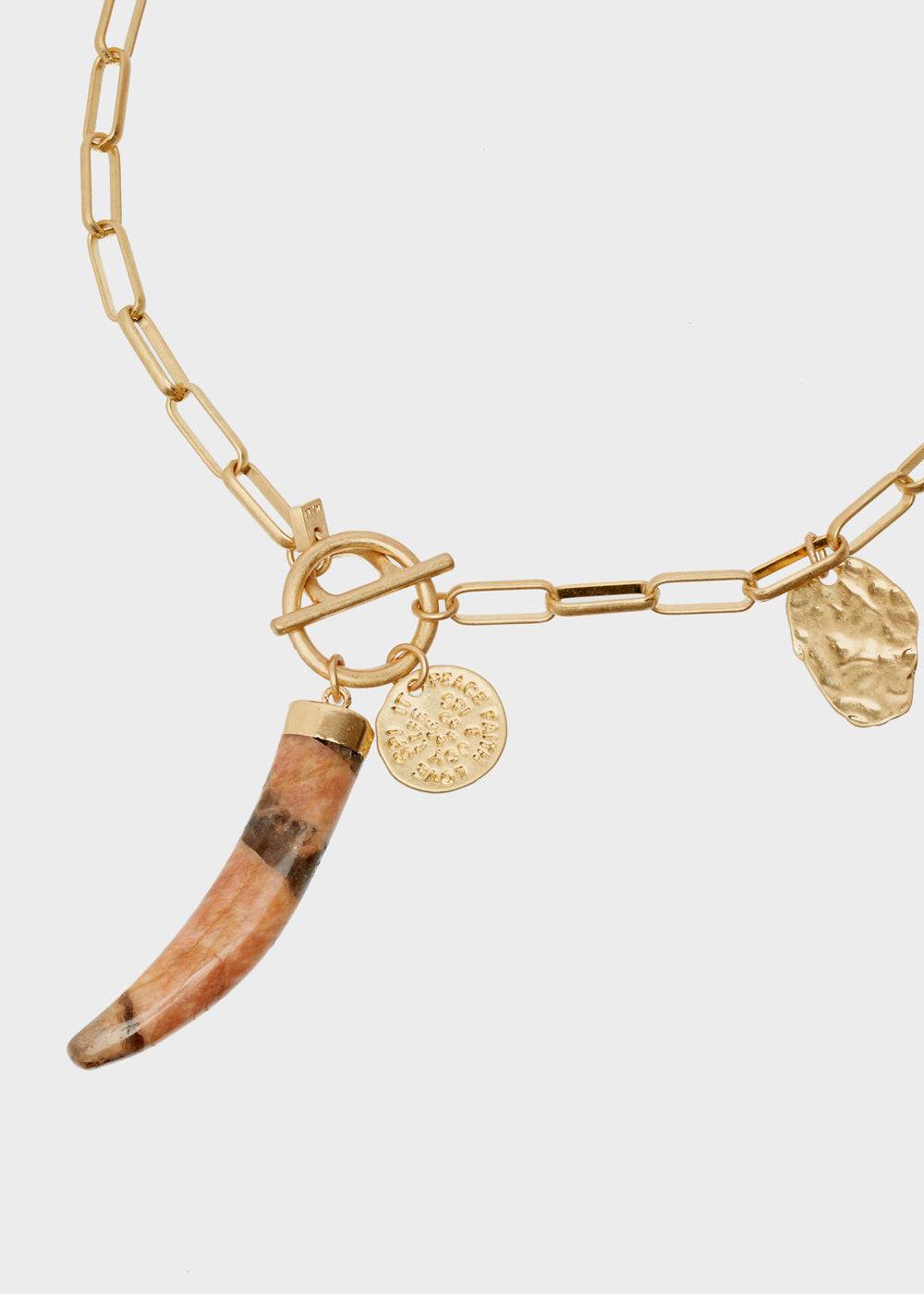 Nalí GOLD CHAIN NECKLACE W/ HORN CHARM Promozione