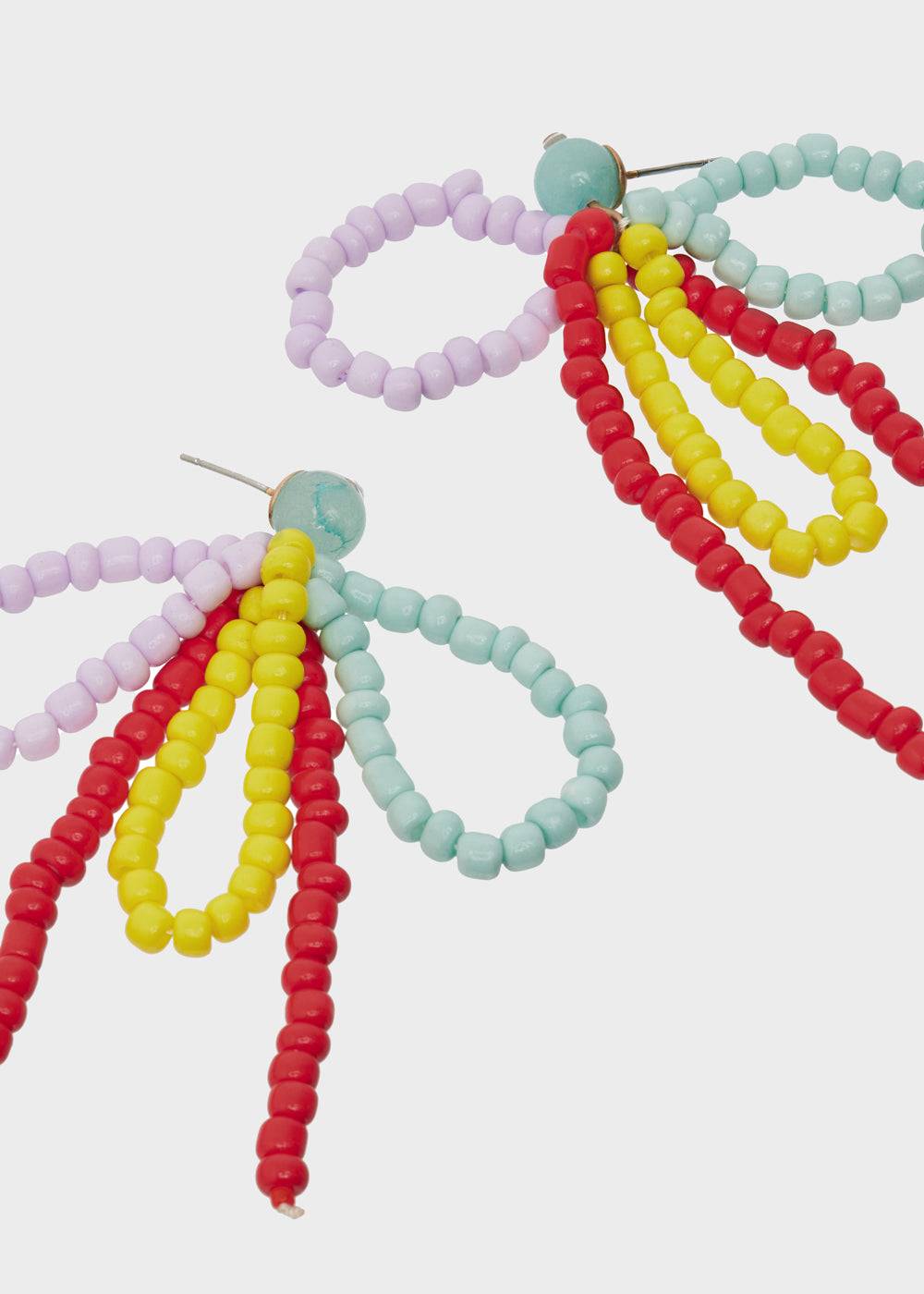 Nalí BETTA BOW EARRINGS W/ MULTICOLOR BEADS Spedizione Gratuita