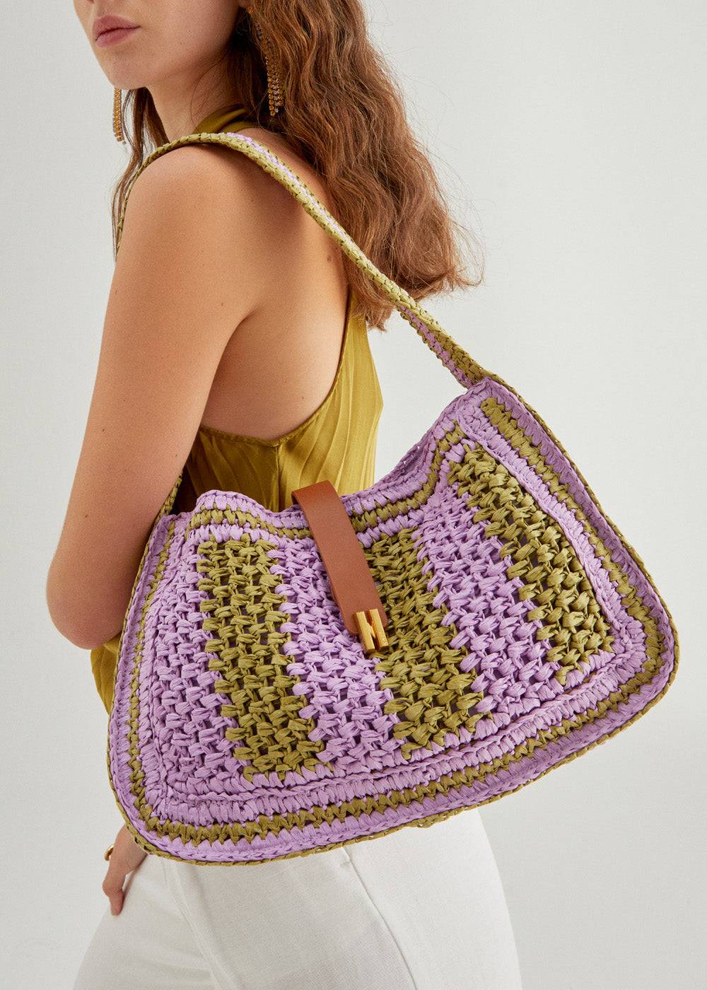 Nalí GIADA SHOULDER BAG GREEN/LILAC Fino Al -60%