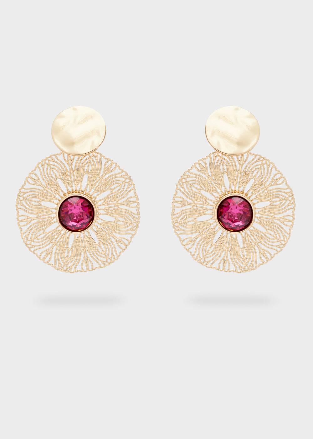 Nalí BLAKE ROUND EARRINGS W/ STONE + COLORS Nuova
