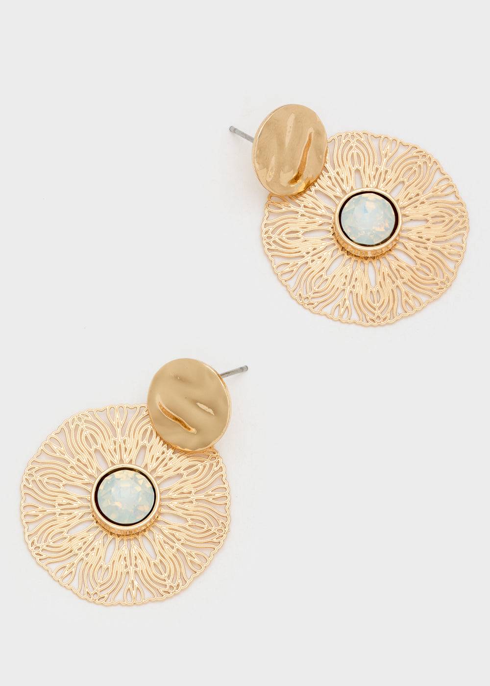 Nalí BLAKE ROUND EARRINGS W/ STONE + COLORS Nuova