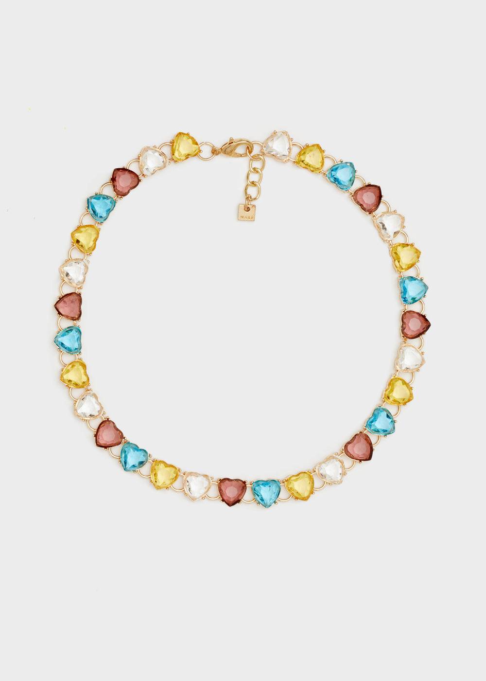 Nalí HEART NECKLACE W/ STONES + COLORS Spedizione Gratuita