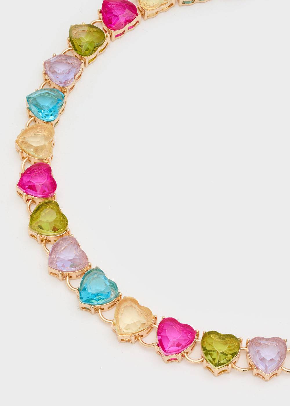 Nalí HEART NECKLACE W/ STONES + COLORS Spedizione Gratuita