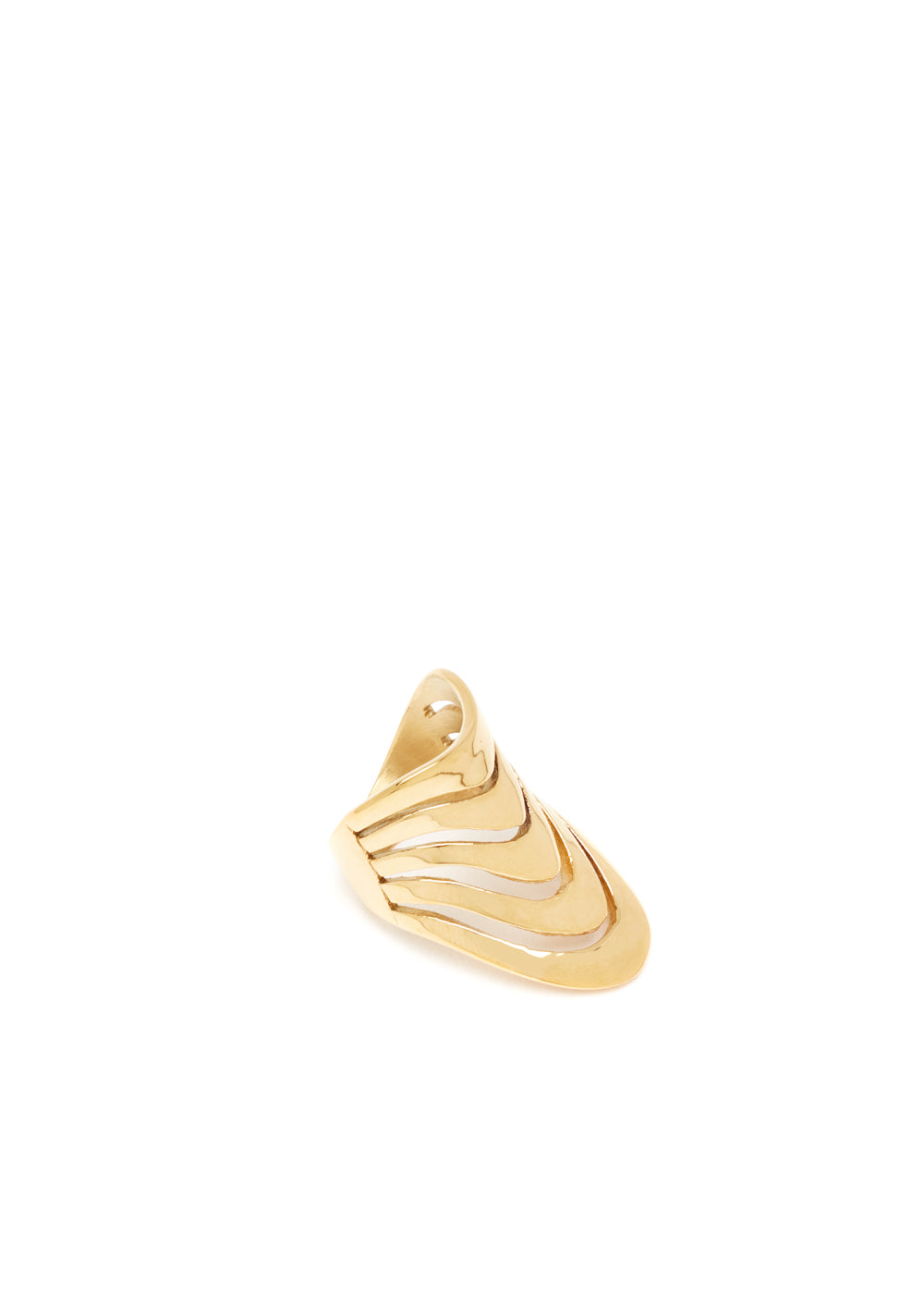 Nalí HIGH BAND RING W/ GOLD STRINGS STAIN. STEEL Economico