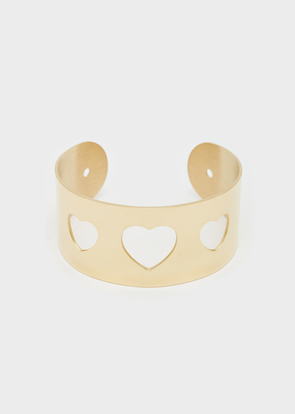 Nalí 14KT GOLD PLA. S. STEEL HEART BRACELET Vendita calda