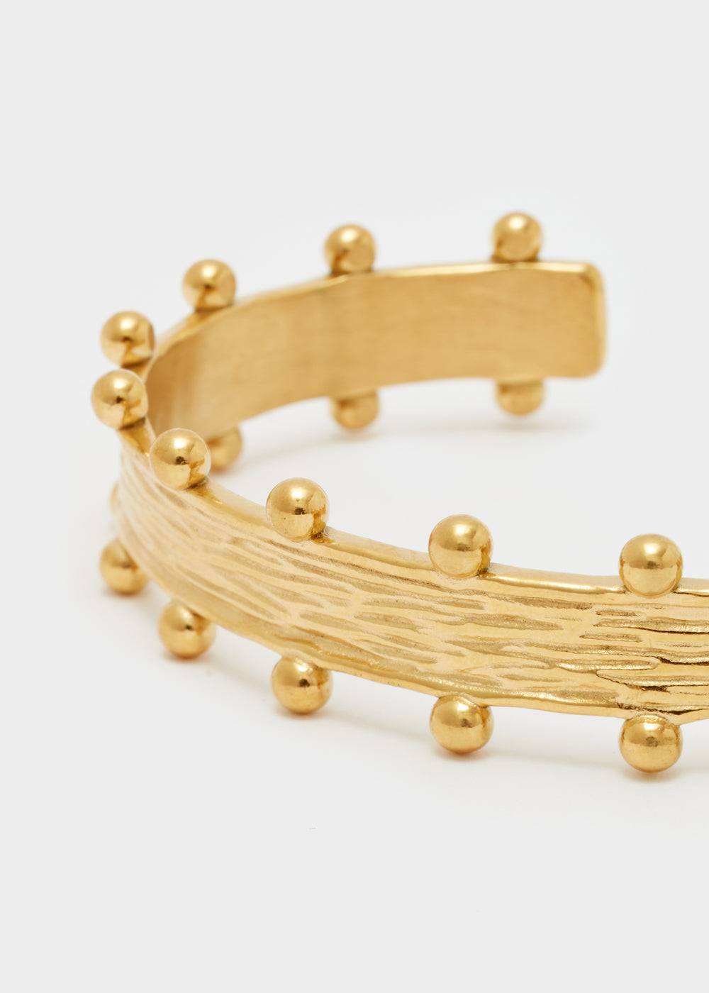 Nalí BANGLE BRACELET W/ SPHERES S.STEEL GOLD Vendita Economica