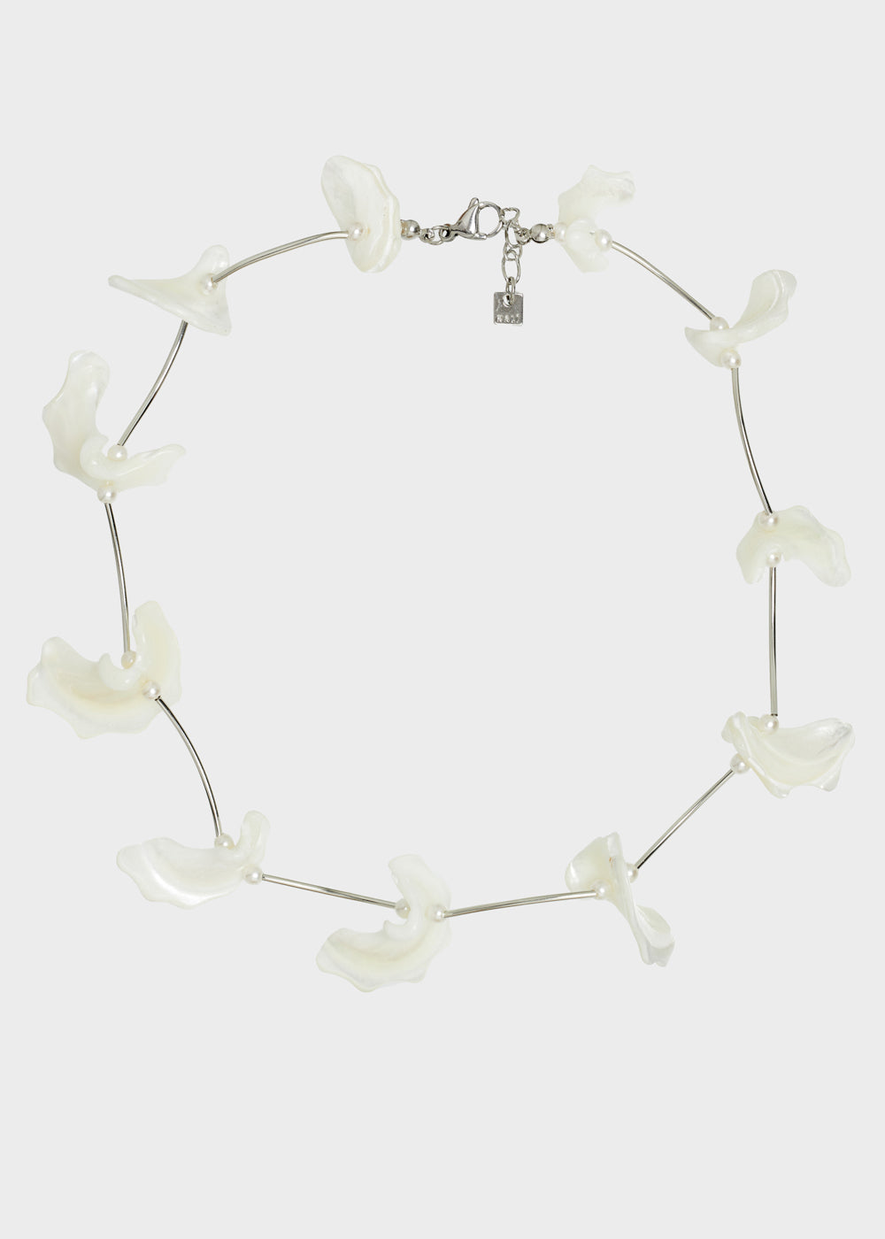 Nalí SILVER NECKLACE W/ WHITE SHELLS Italy