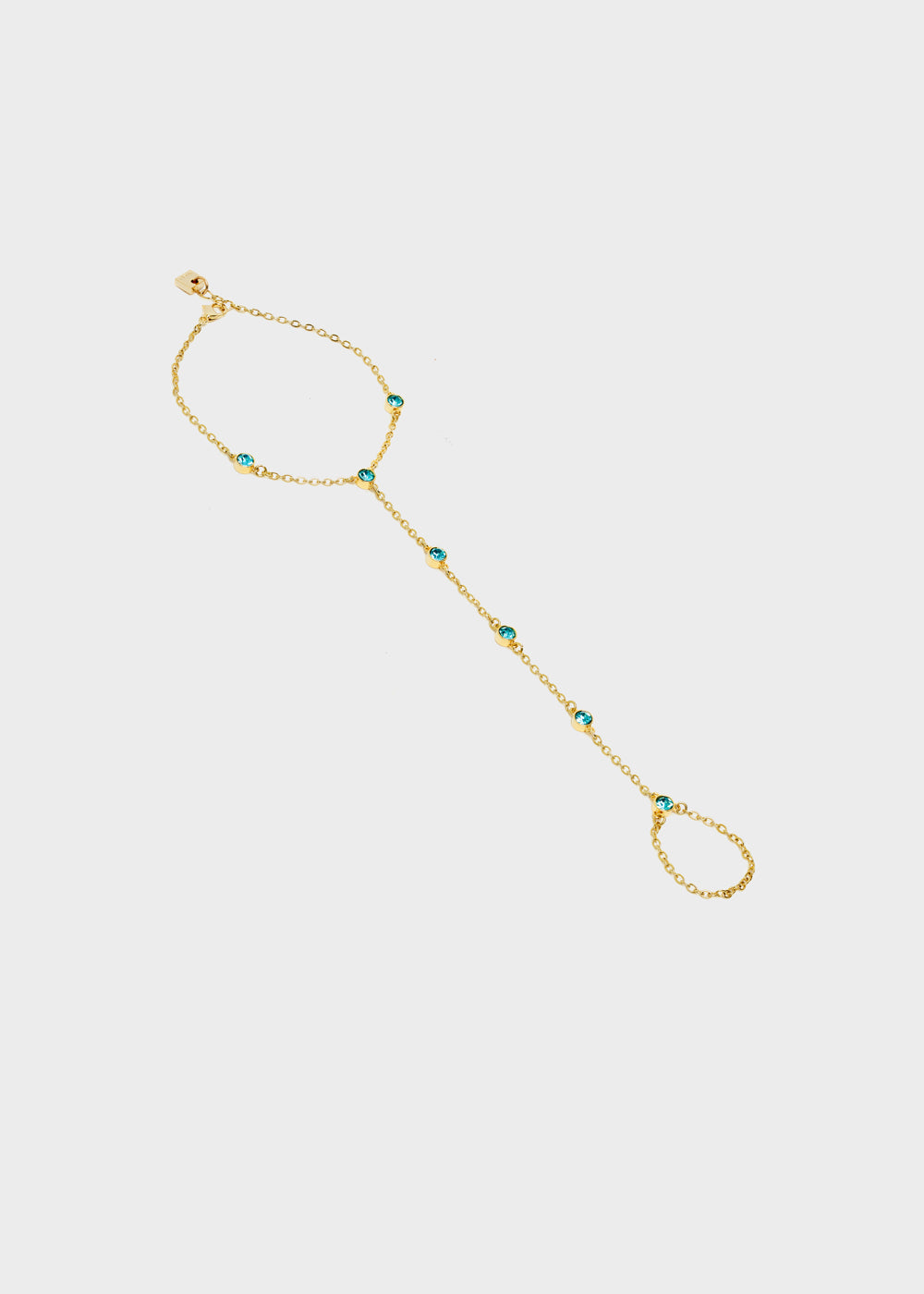 Nalí GOLD BRACELET RING WITH STONES Nuovo