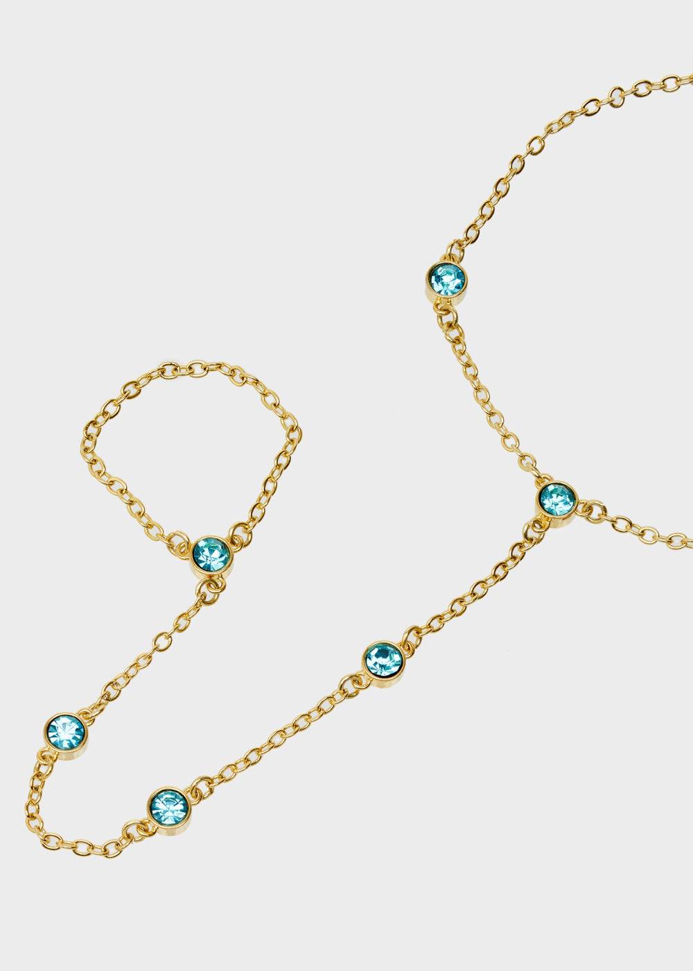 Nalí GOLD BRACELET RING WITH STONES Nuovo