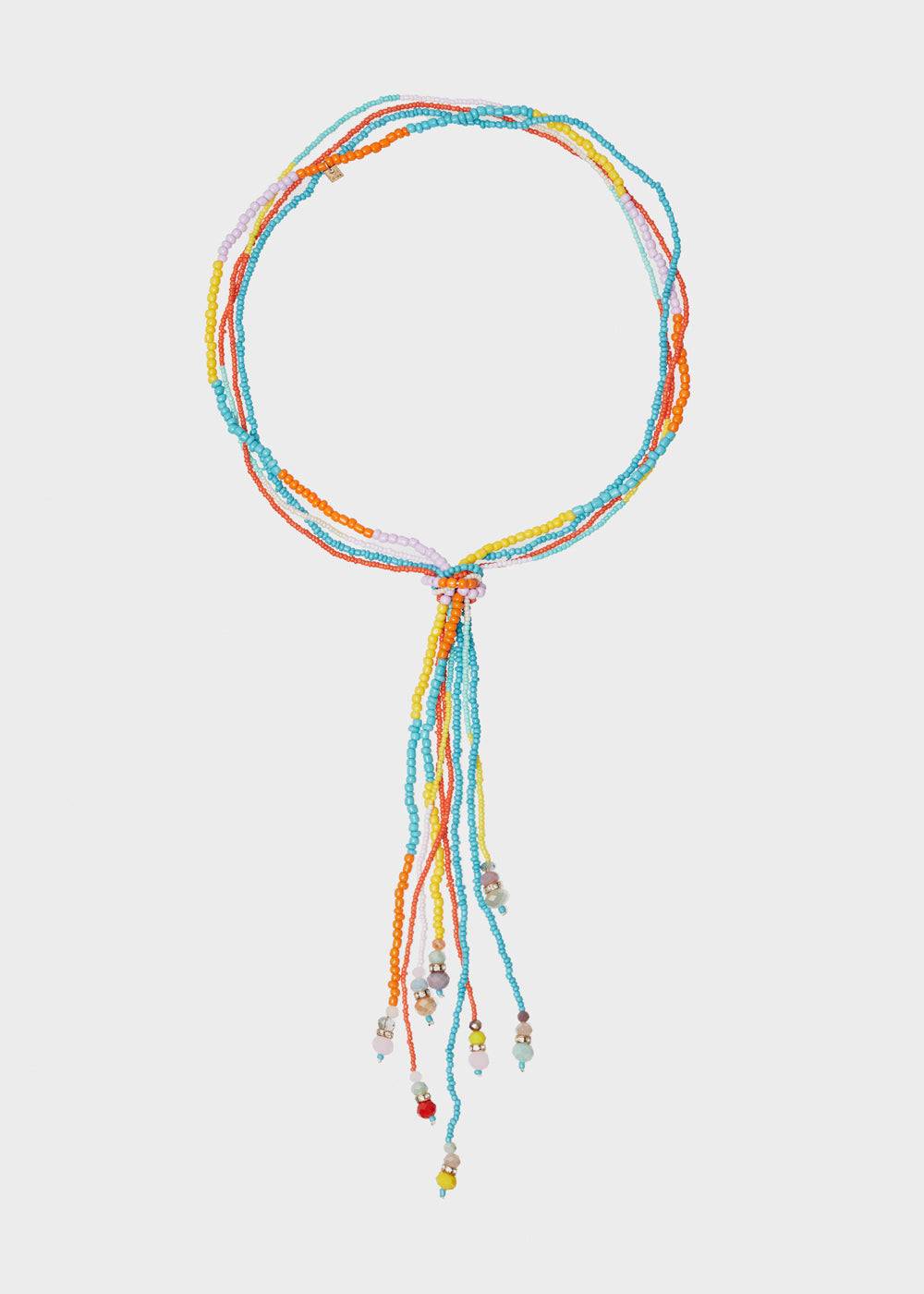 Nalí LONG NECKLACE WITH KNOT AND MULTICOLOR BEADS Pezzi Unici
