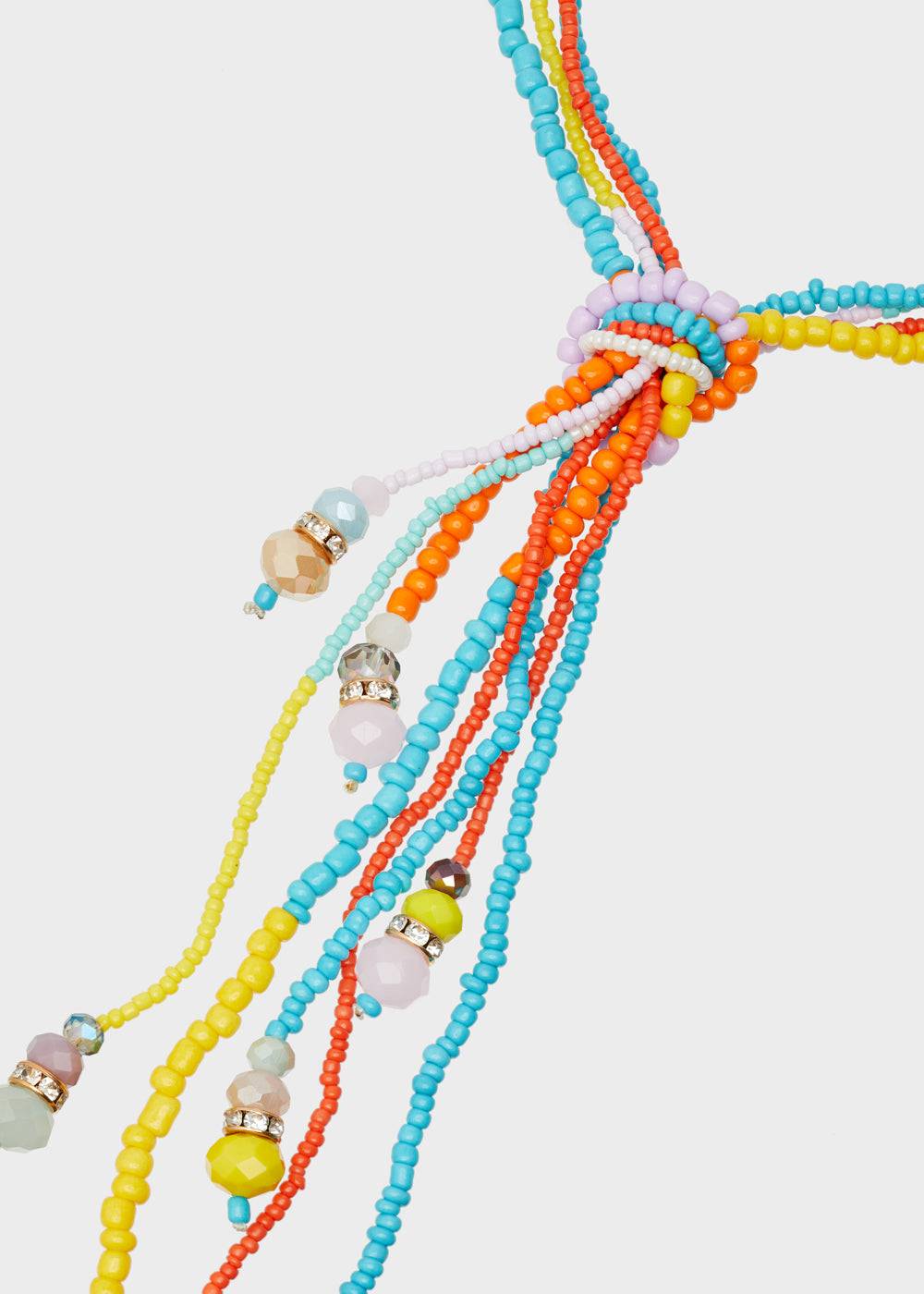 Nalí LONG NECKLACE WITH KNOT AND MULTICOLOR BEADS Pezzi Unici