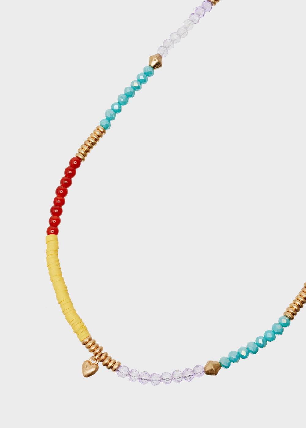 Nalí ERYS LONG NECKLACE MULTICOLOR BEADS HEARTS CHARMS Ritorno libero