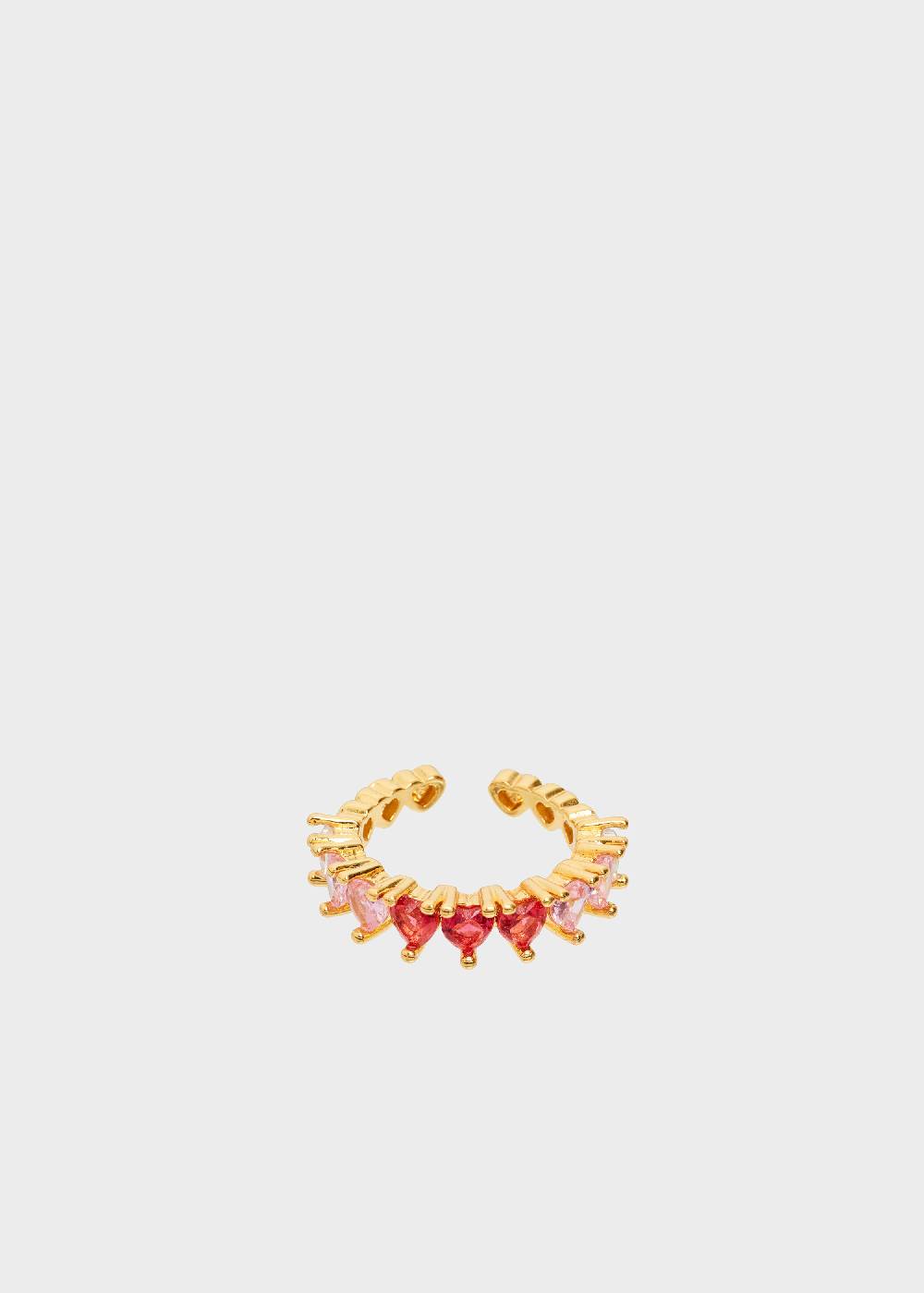 Nalí VANDA HEART RING WITH PINK ZIRCONS Consegna Veloce