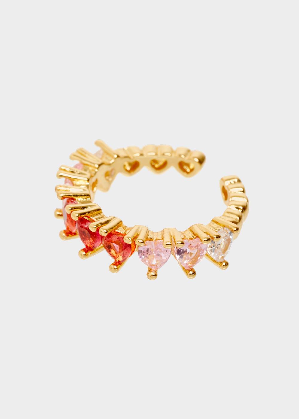 Nalí VANDA HEART RING WITH PINK ZIRCONS Consegna Veloce