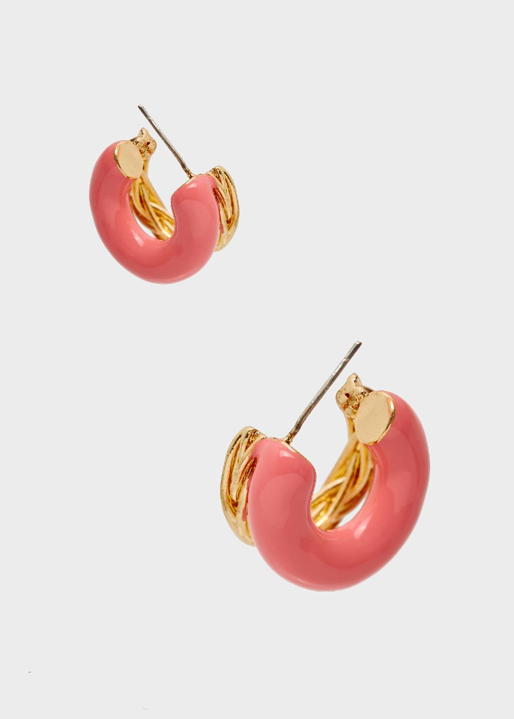Nalí SIA DOUBLE HOOP EARRINGS ENAMEL ORANGE Shopping Online