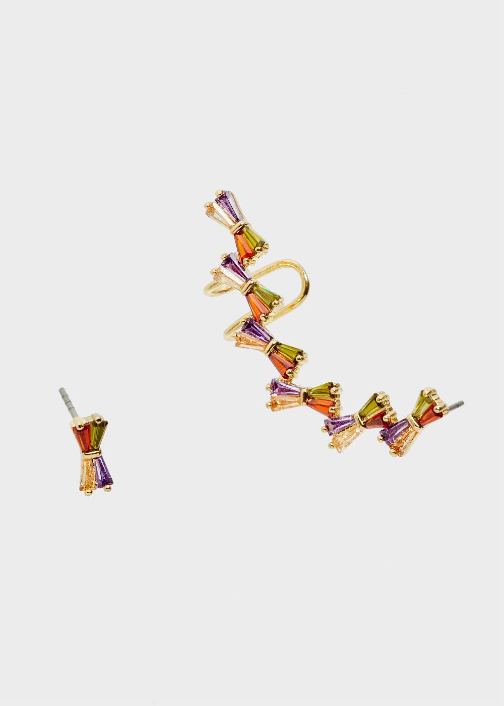 Nalí 14K GOLD PLATED FRAN BOW EARCUFF W/ ZIRCONS Presa