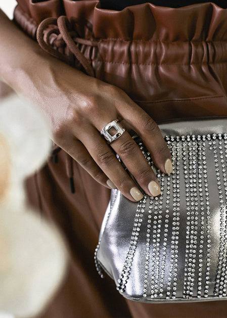 Nalí SILVER CHAIN RING Saldi