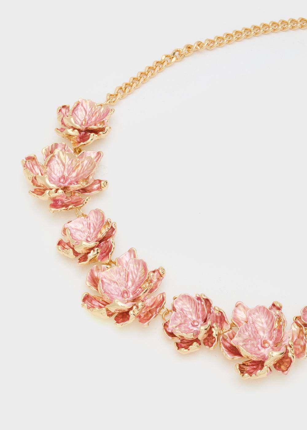 Nalí NECKLACE W/ ENAMEL SALMON FLOWERS/GOLD Offerte