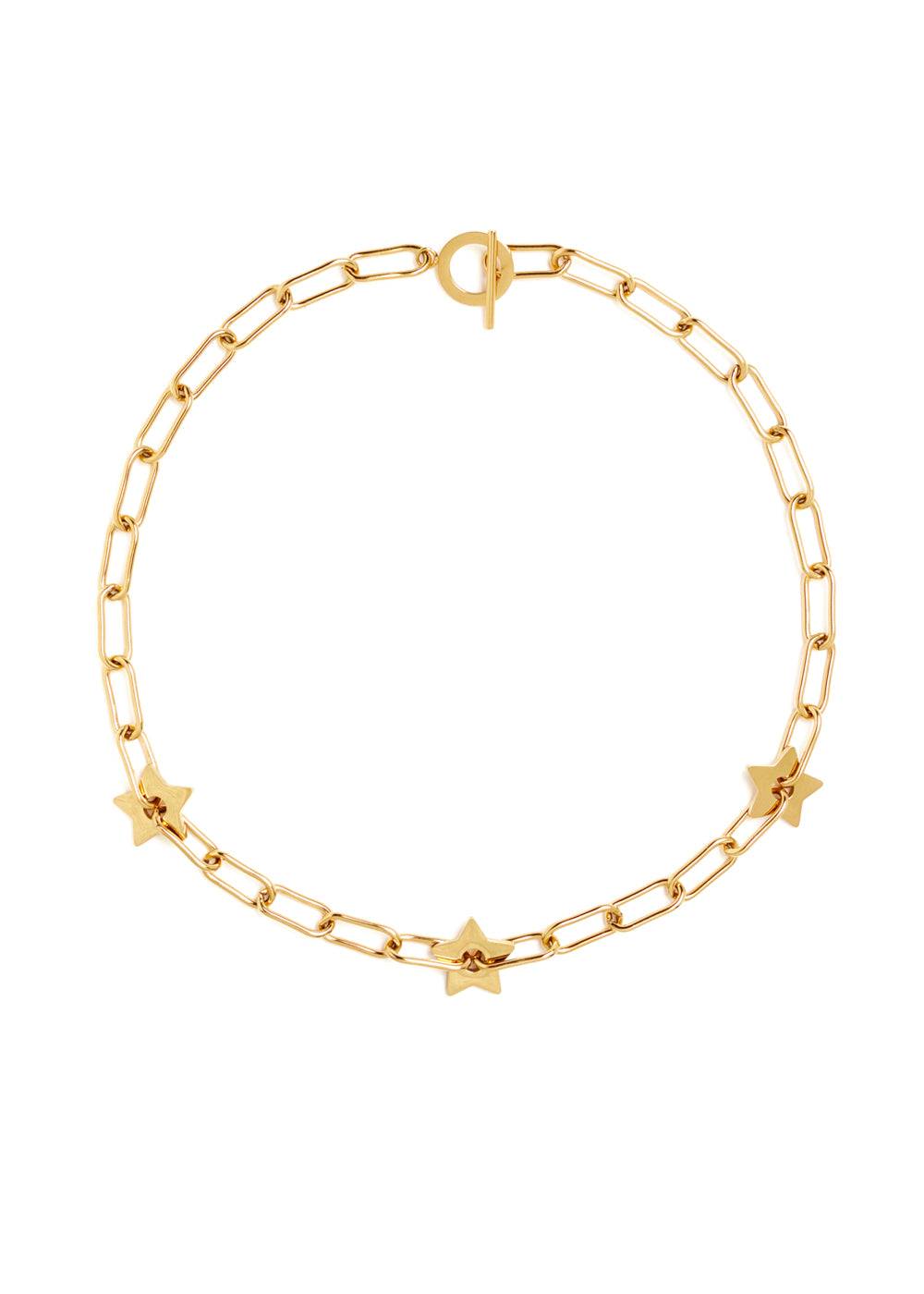 Nalí SILVI GOLD CHAIN STARS NECKLACE STAIN. STEEL Vendita Economica