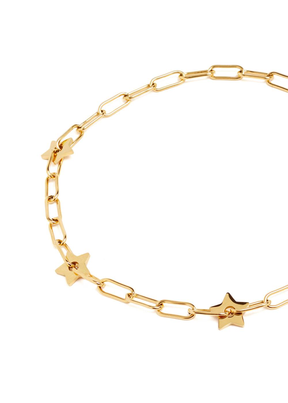Nalí SILVI GOLD CHAIN STARS NECKLACE STAIN. STEEL Vendita Economica