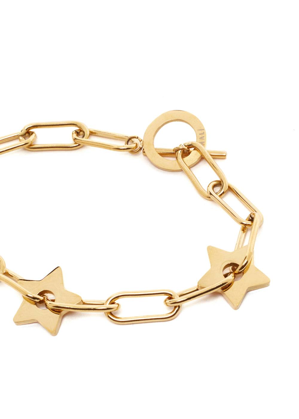 Nalí SILVI GOLD CHAIN STARS BRACELET STAIN. STEEL Nuova