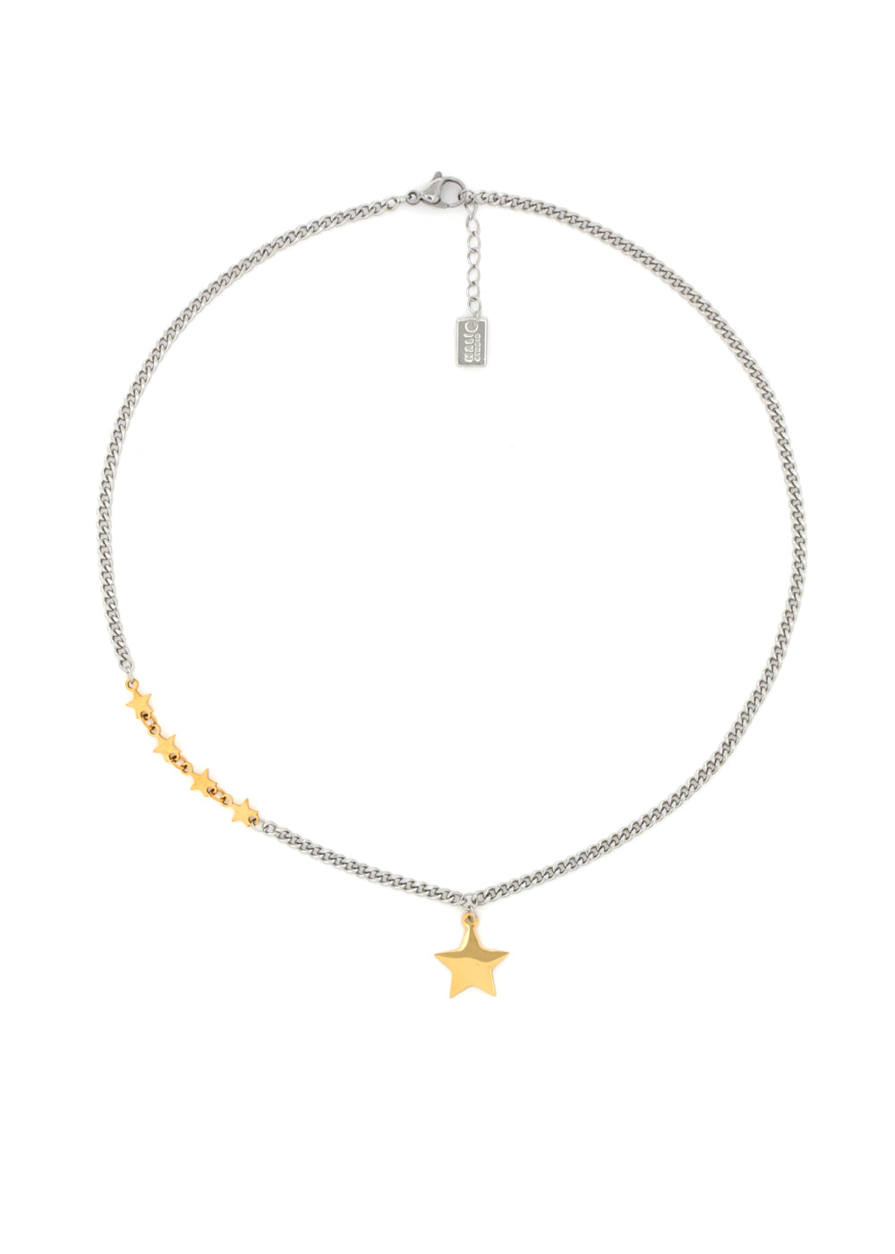 Nalí NINA NECKLACE SILVER AND STARS PLATED 14KT GOLD Italy