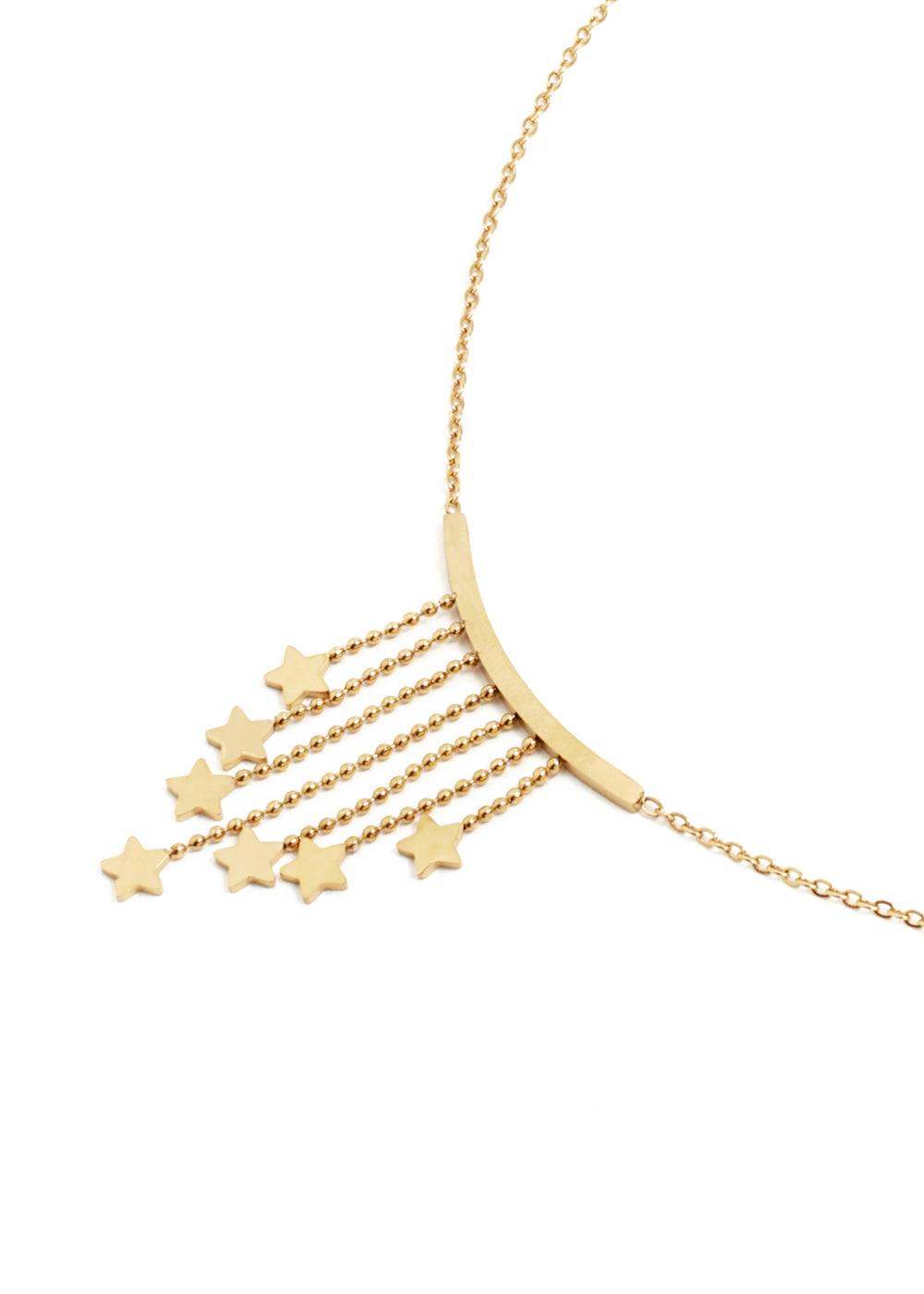 Nalí NECKLACE W/ STAR PENDANTS 14K GOLD PLATED Nuovo