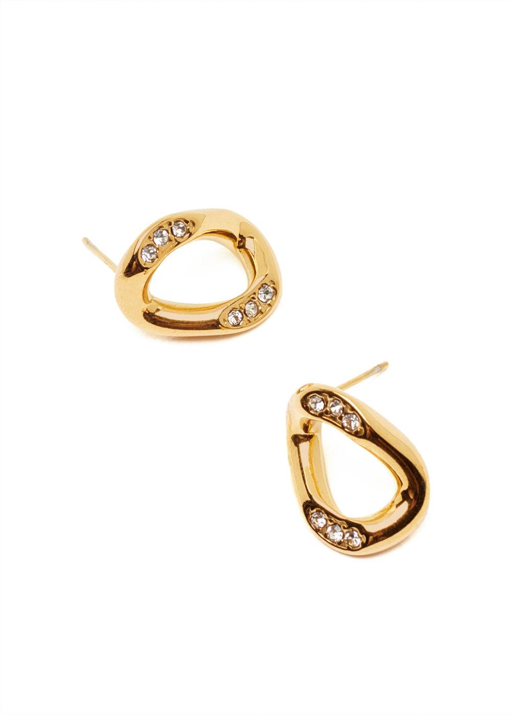 Nalí ZIRCON STUD EARRINGS STAIN. STEEL. 18K GOLD PLATED Pezzi Unici