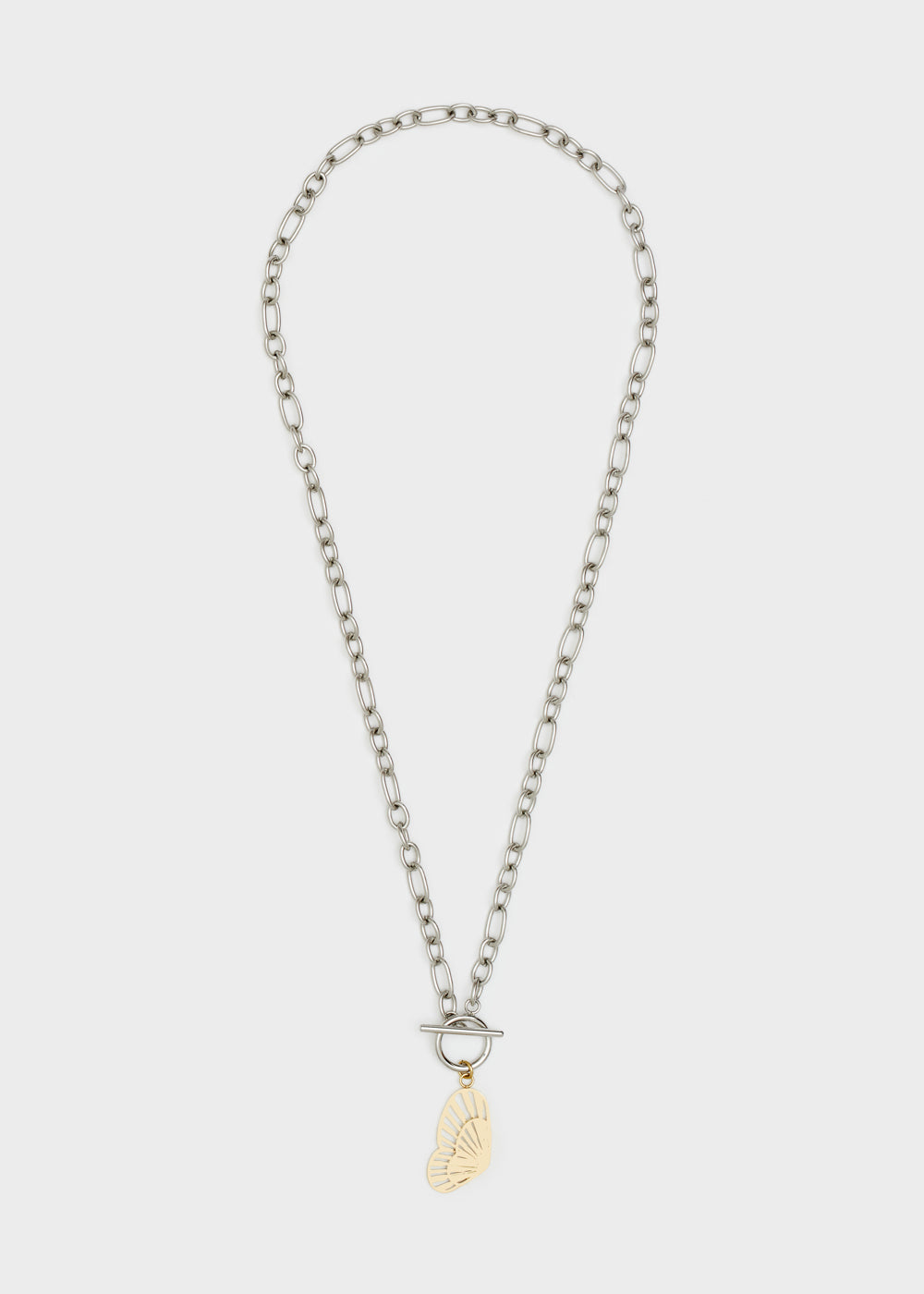 Nalí 14KT GOLD PLA. S. STEEL BUTTERLY NECKLACE Spedizione Gratuita