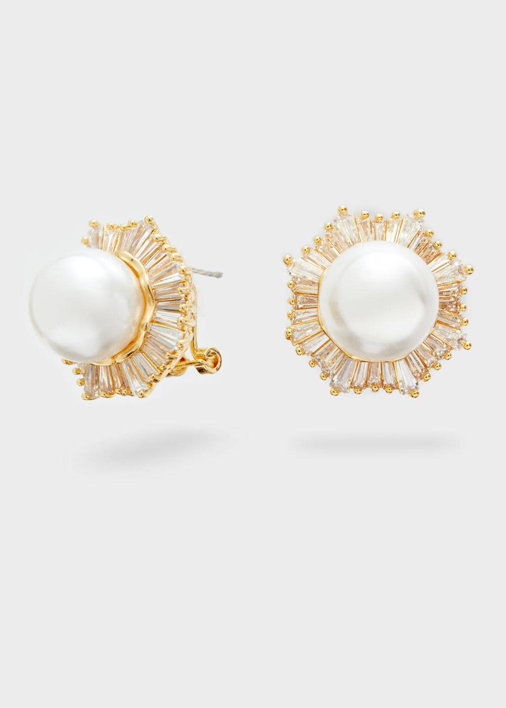 Nalí PATRIZIA CLIP+PIN EARRINGS W/ PEARL + COLORS Presa