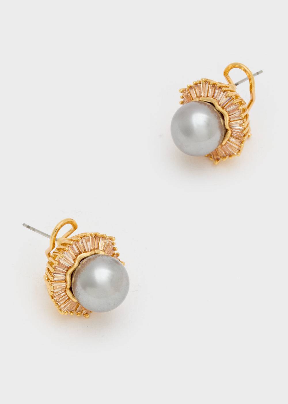 Nalí PATRIZIA CLIP+PIN EARRINGS W/ PEARL + COLORS Presa