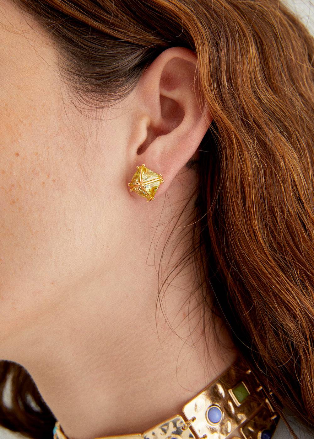 Nalí STUD LOBE EARRINGS W/ ZIRCONS + COLORS Sconto