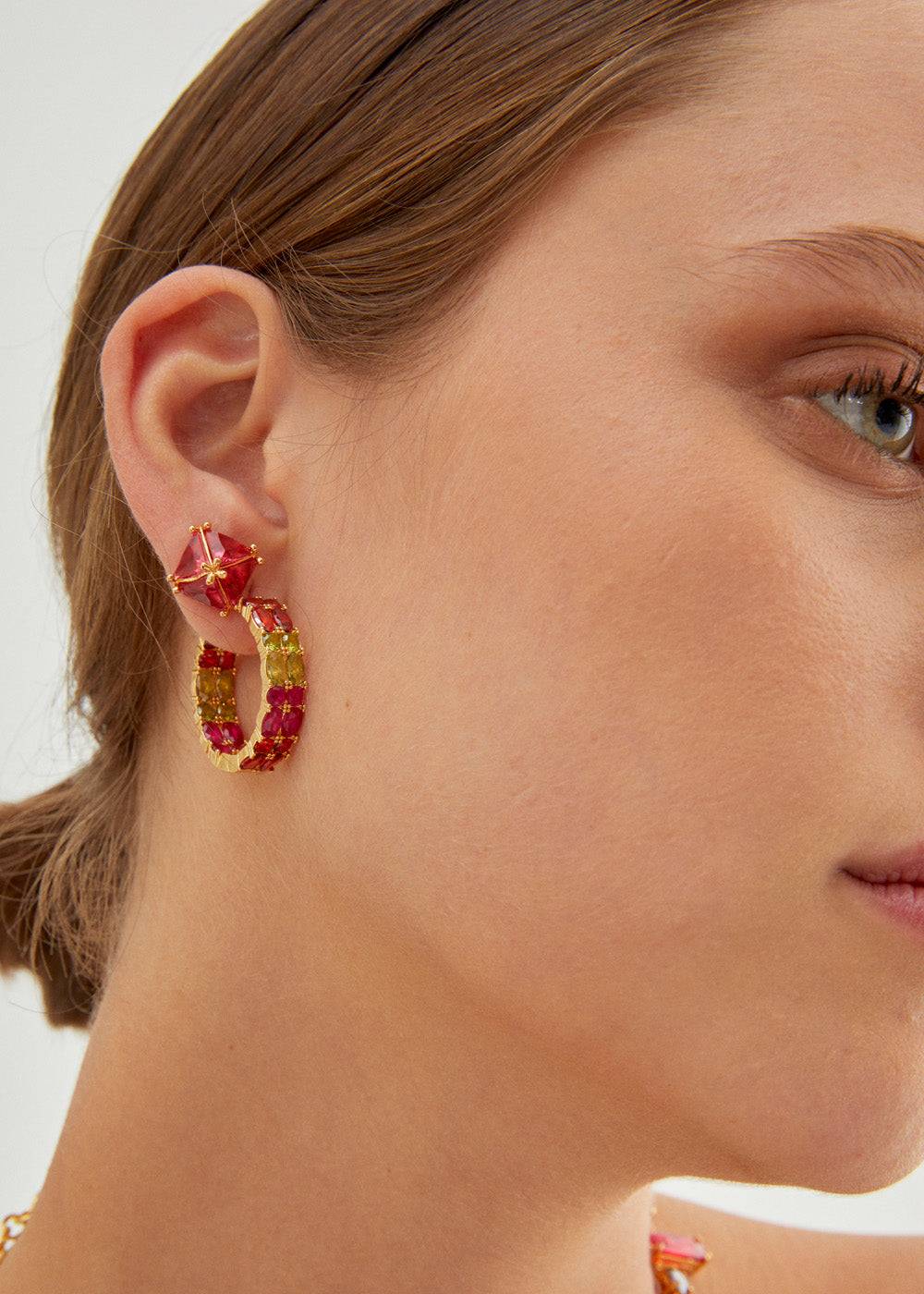 Nalí STUD LOBE EARRINGS W/ ZIRCONS + COLORS Sconto